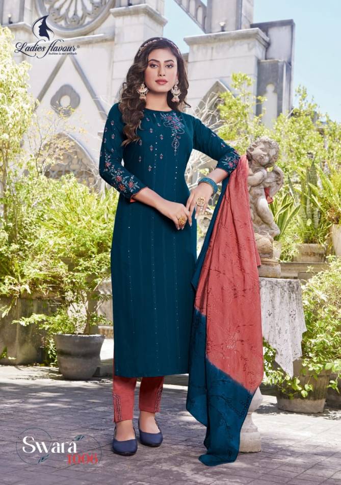 Swara Ladies Flavour Viscose Regular Wear Wholesale Readymade Salwar Suit Catalog